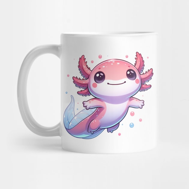 Cute Axolotl Floating by Epic Splash Graphics